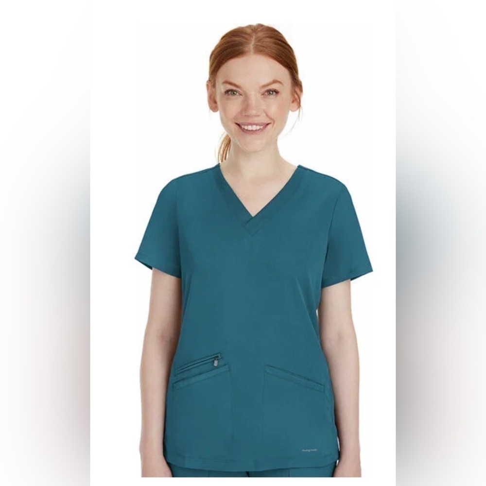 HH Works by Healing Hands Women's Mariah Rib Trim Scrub Top